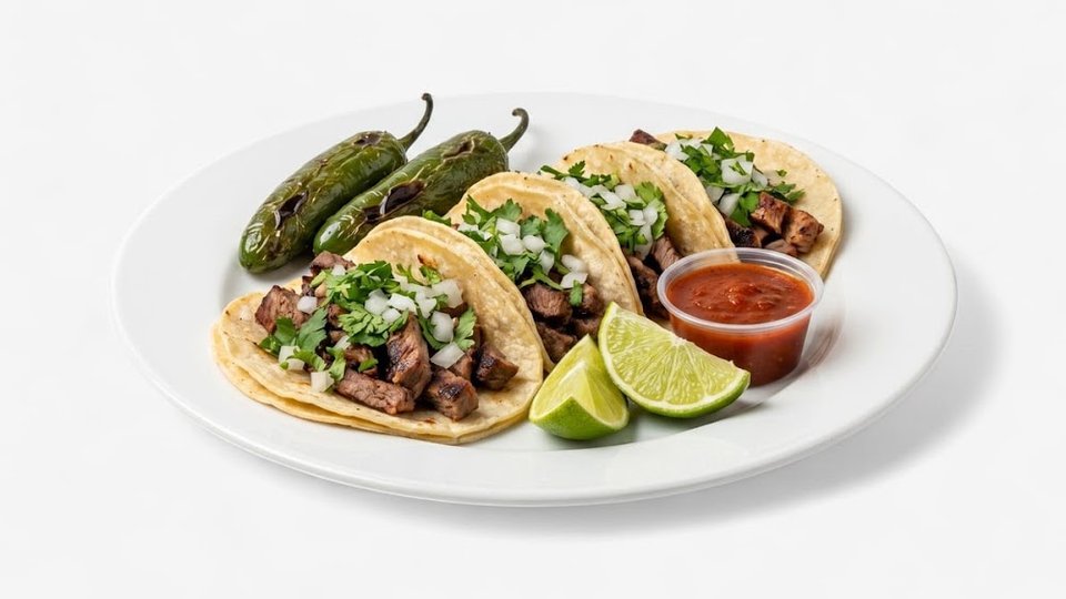 Restaurant menu with Spanish item names and combo plates.